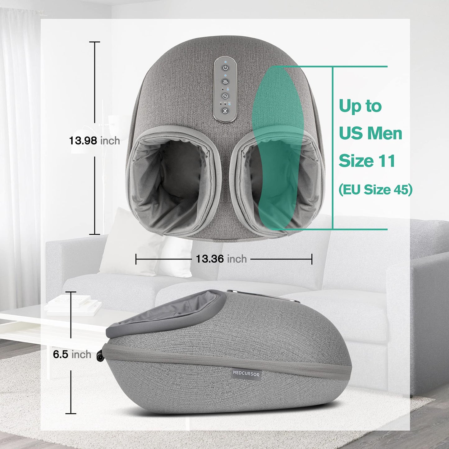 Máquina Masajeadora de Pies con Calor, Masaje Profundo, Alivio para Músculos Cansados y Plantares, Ajustes de Varios Niveles e Intensidad Ajustable para Uso Doméstico u Oficina