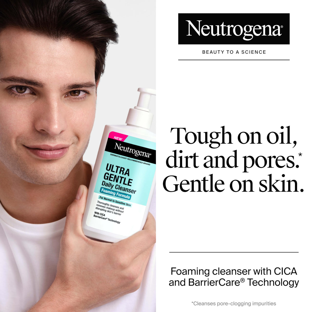 Neutrogena Ultra Gentle Daily Facial Cleanser, Foaming Formula, 12 Fl Oz