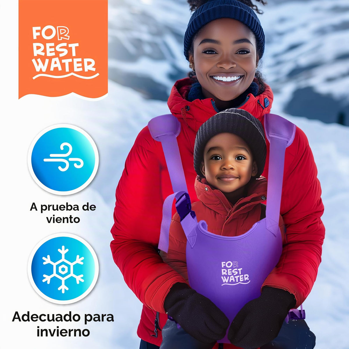 Portabebés para agua de descanso – Eslinga ergonómica de neopreno de alta calidad para diversión en agua y tierra cálida y segura (4-24 meses) – Arnés ajustable para bebés y niños pequeños