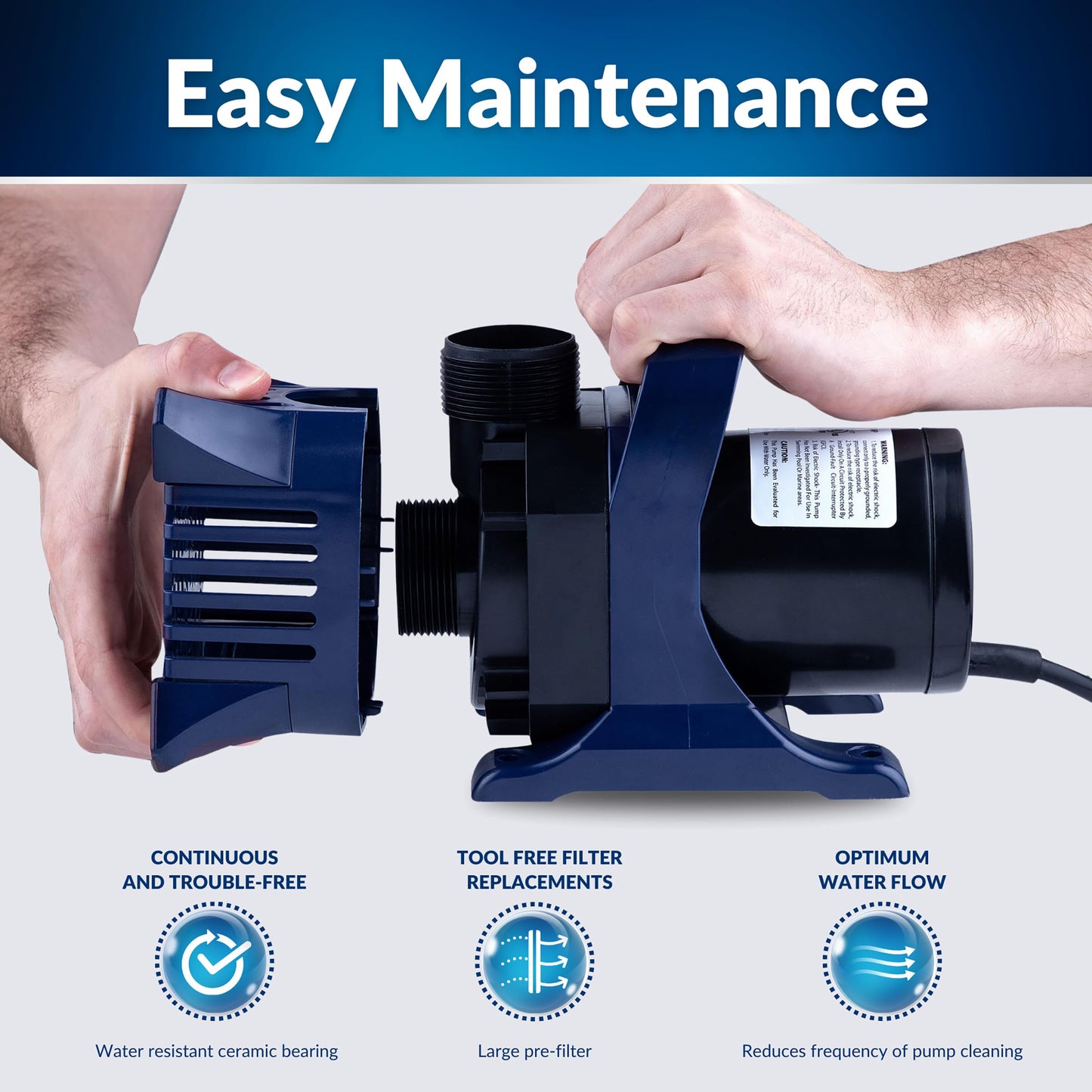 Bomba de Agua Sumergible Alpine Corporation 3100 GPH con Cable Largo y Adaptadores para Estanques y Fuentes