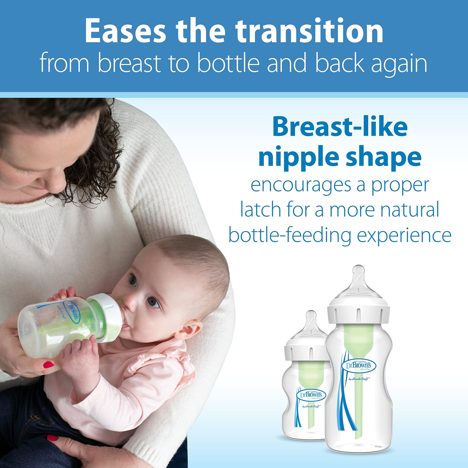Dr. Brown's Natural Flow® Preemie Flow™ - Tetina de silicona para biberón, flujo más lento, 0 m+, 100% silicona, 6 unidades