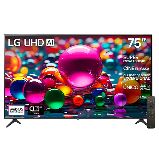 LG Pantalla 75 Pulgadas UHD AI UA8050 4K Smart TV 2025