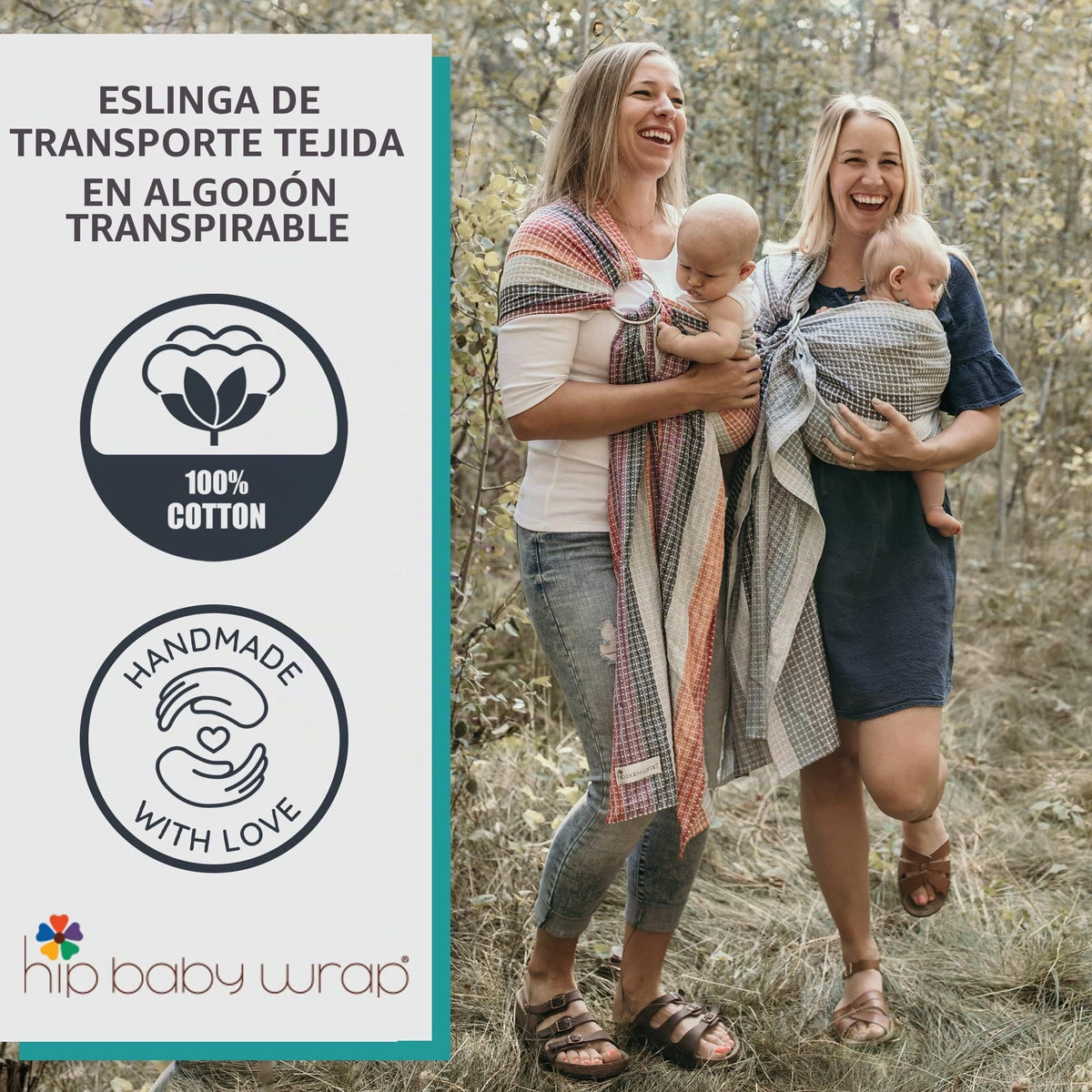 Hip Baby Wrap Ring Sling Baby Carrier for Infants and Toddlers (Rainbow Honeycomb)