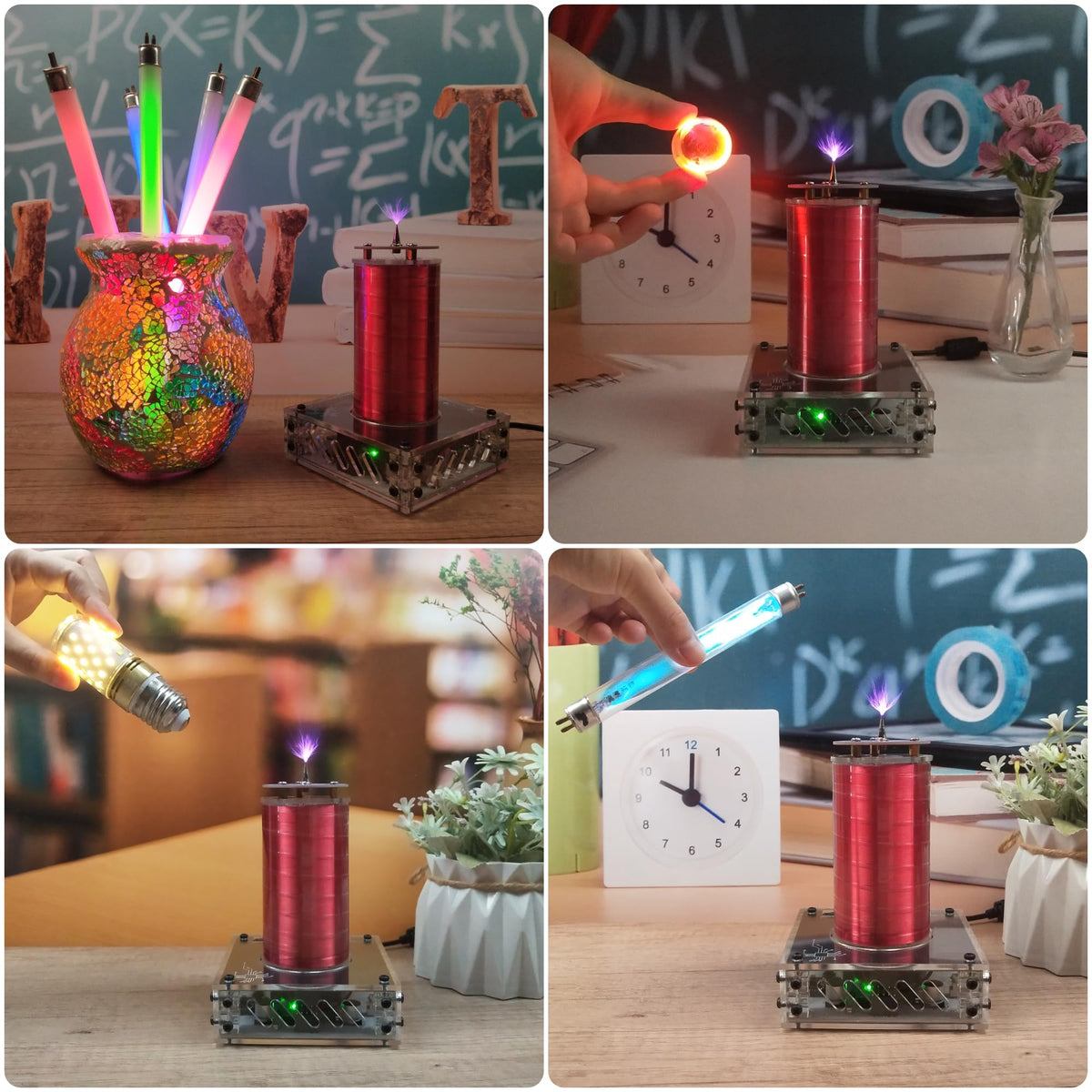 Bobina Tesla Joytech Acrílico Arco Plasma Altavoz Inalámbrico Escritorio Modelo XX01