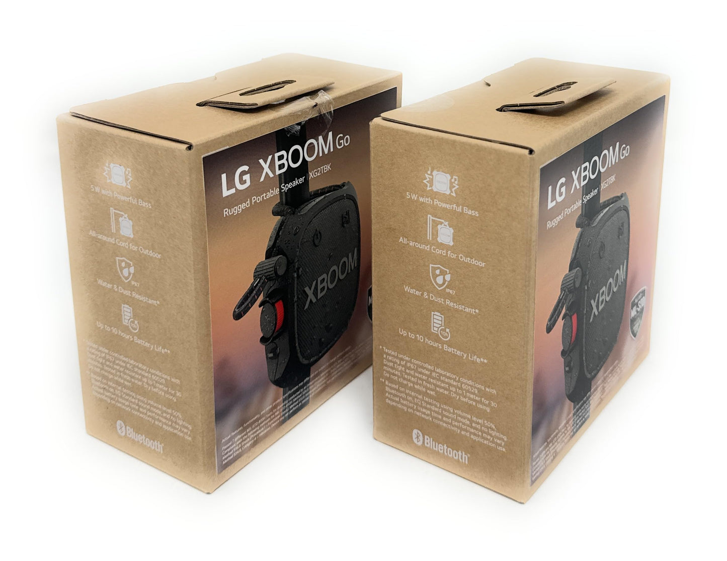 LG XBOOM Go - Altavoz portátil inalámbrico con sonido potente XG2TBK - Paquete de 2