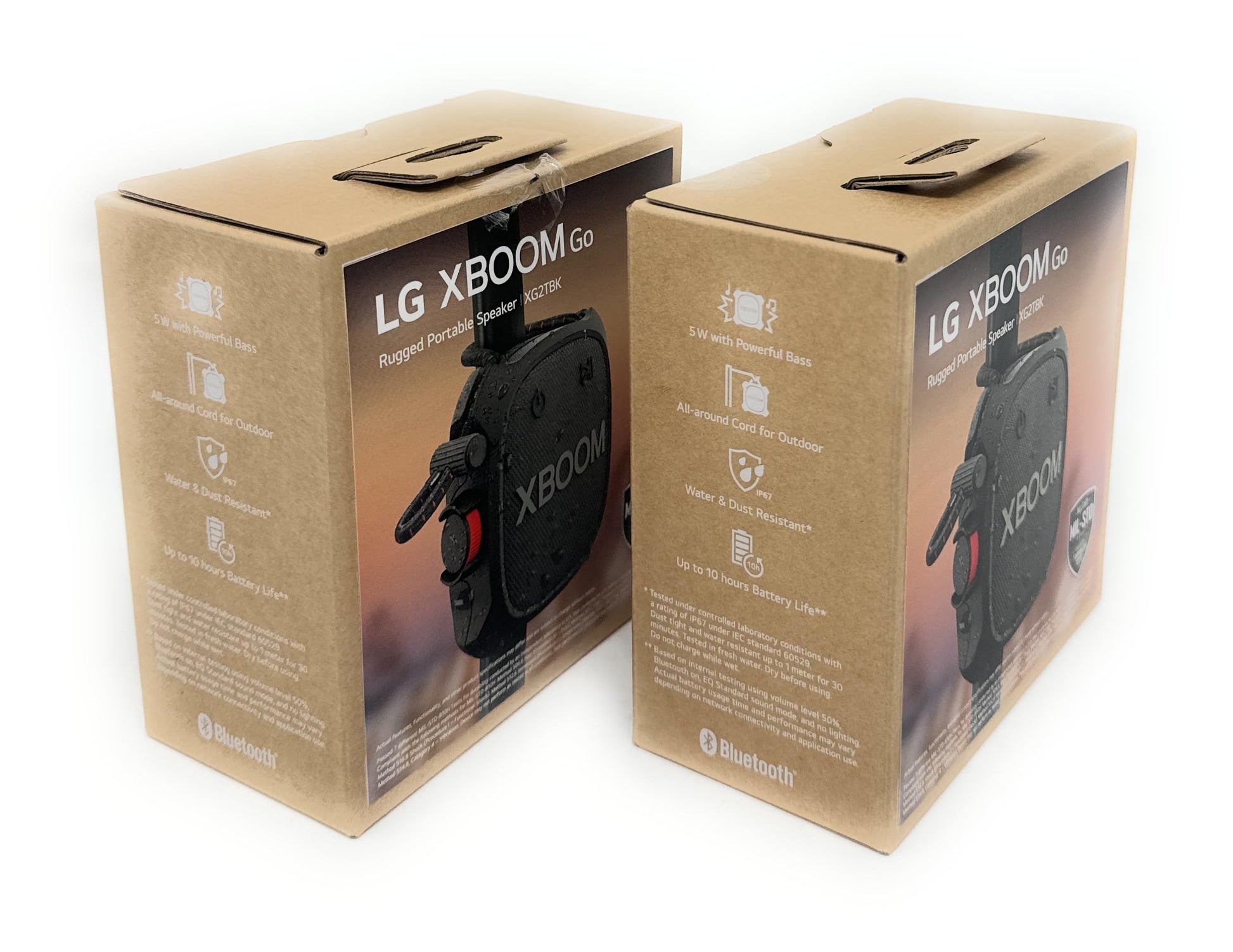 LG XBOOM Go - Altavoz portátil inalámbrico con sonido potente XG2TBK - Paquete de 2
