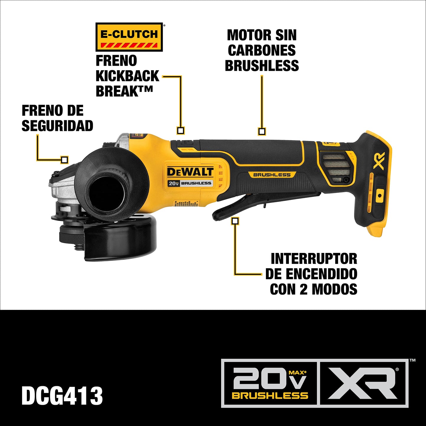 DEWALT Kit Taladro Rotomartillo y Atornillador, Esmeriladora, 20V máx, DCK248P1