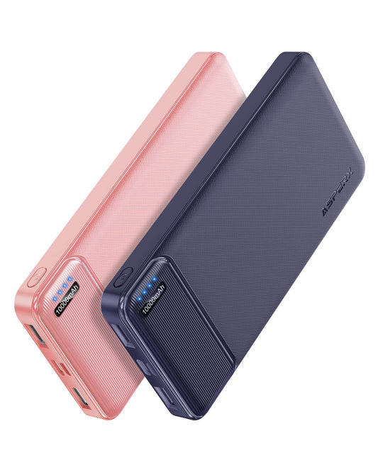 Batería Portátil AsperX 10000mAh USB Carga Rápida Pila Recargable para iPhone y Google