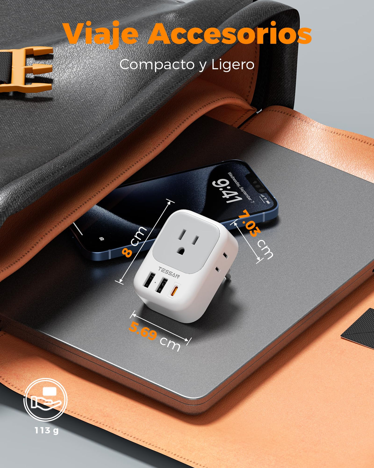 Adaptador de Viaje TESSAN Alemania Francia