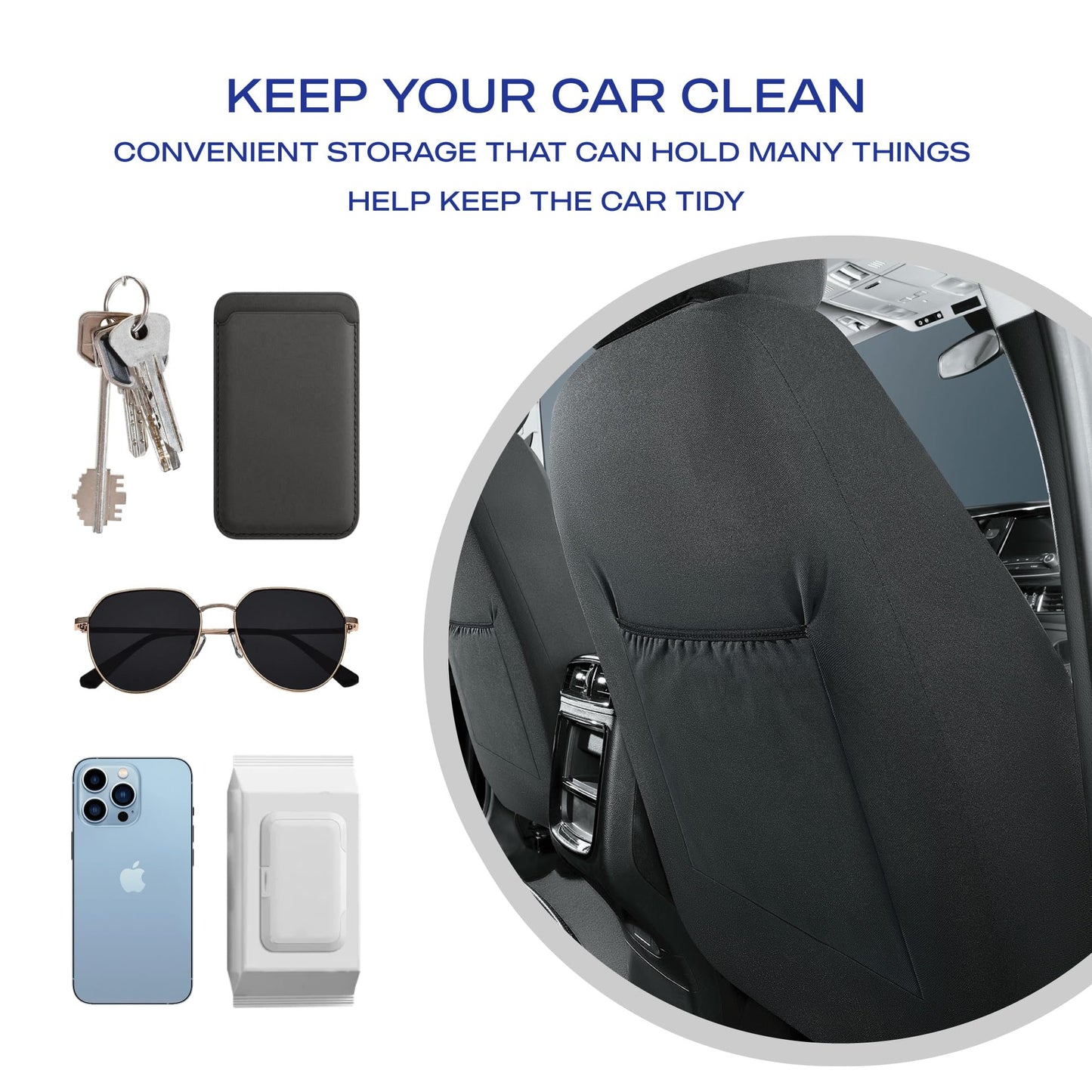 Skechers Fundas de asiento de coche, lujosas fundas de asiento de cuero sintético, protector de asiento de coche impermeable antideslizante para asientos delanteros, accesorios de coche compatibles
