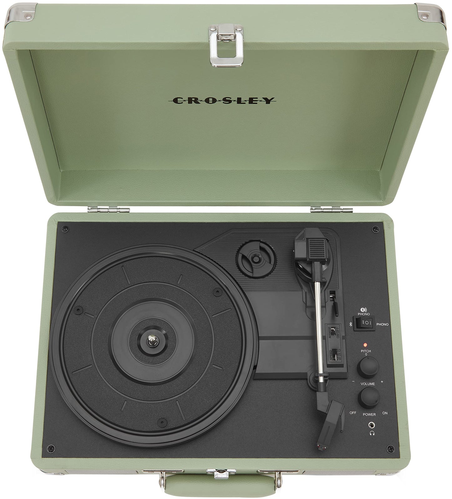 Crosley CR8005F-MT Cruiser Plus - Tocadiscos de 3 velocidades, Bluetooth, Color Verde