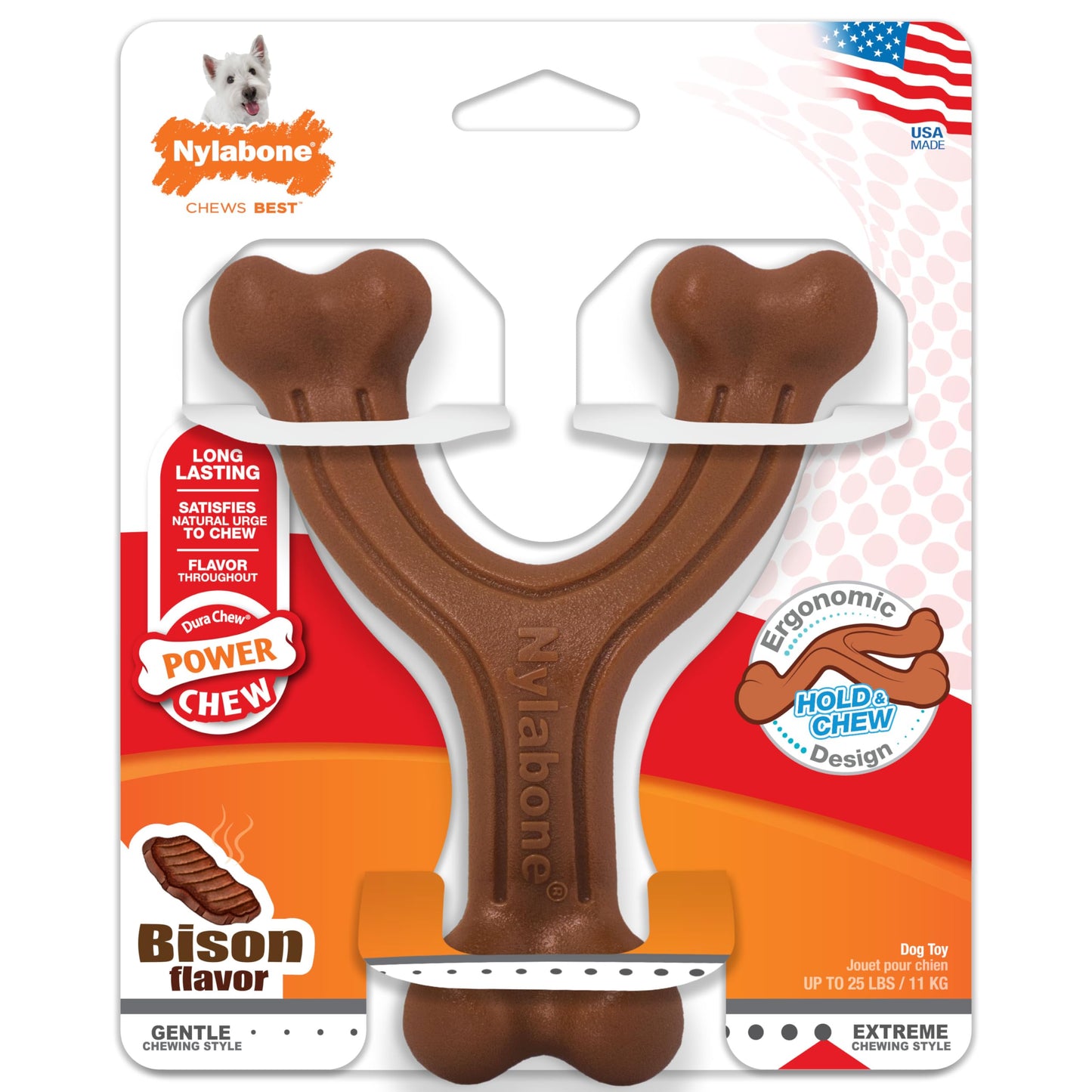 Juguete Masticable Nylabone Bisonte Power Chew para Perro Mediano
