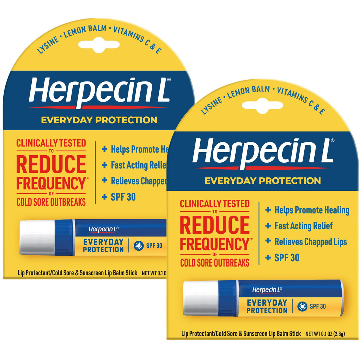 Herpecin-L Lip Protectant/cold Sore & Sunscreen Lip Balm Twin Pack