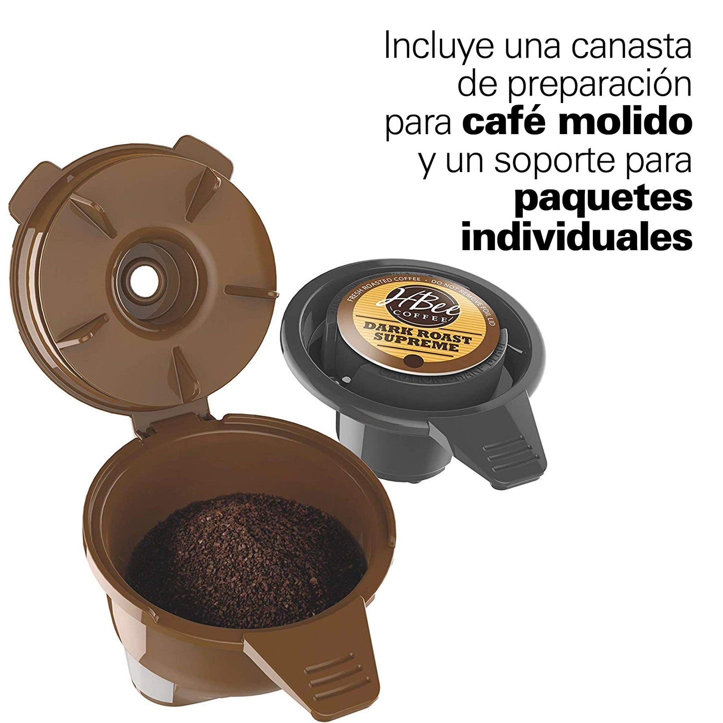 Hamilton Beach Cafetera Trío FlexBrew, con 2 Opciones de Café, Negra (49976), 12 tazas
