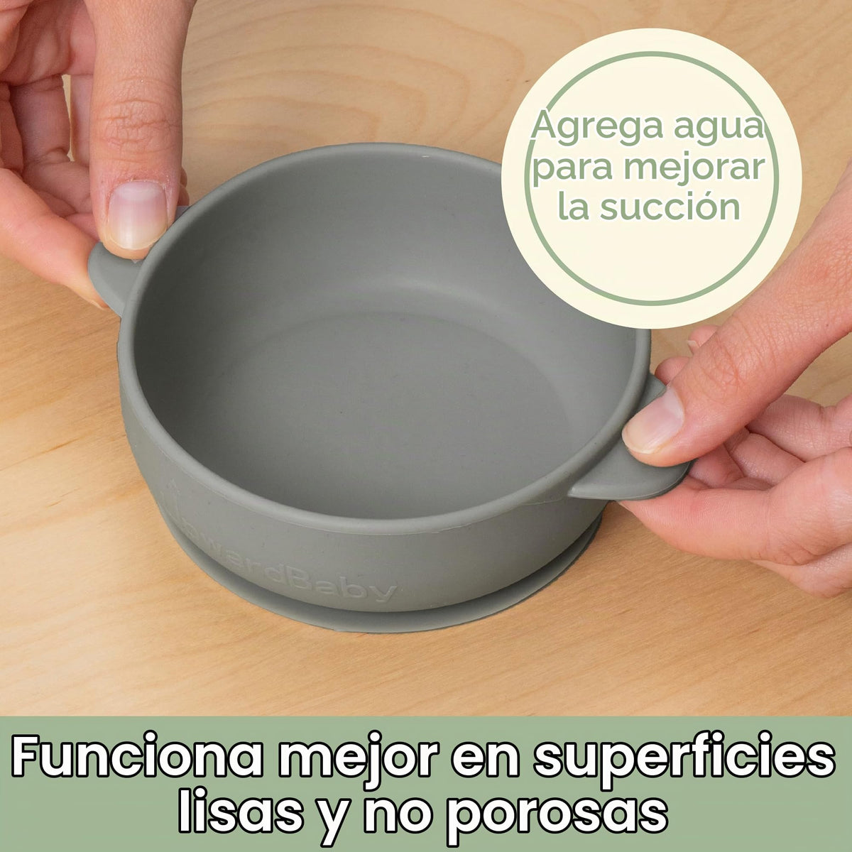 UpwardBaby - Juego de cucharas de silicona autoalimentables, 4 piezas, cuencos y cucharas de succión multicolores, sin BPA, apto para microondas y lavaplatos, cuencos para bebés con succión