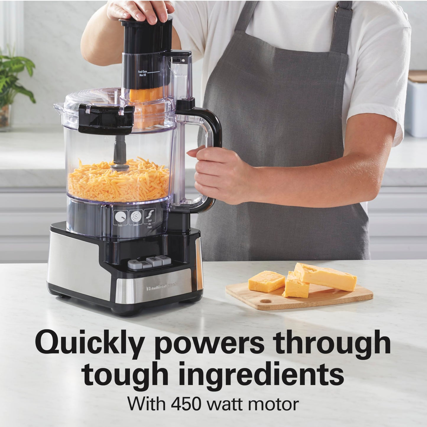 Hamilton Beach 70725 Procesador de alimentos de 12 tazas Stack & Snap, Negro