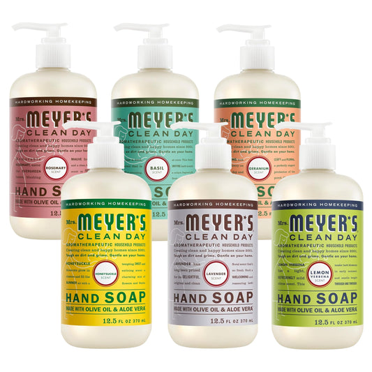 Mrs. Meyers Clean Day Liquid Hand Soap 6 Scent Variety Pack, 12.5 oz Each