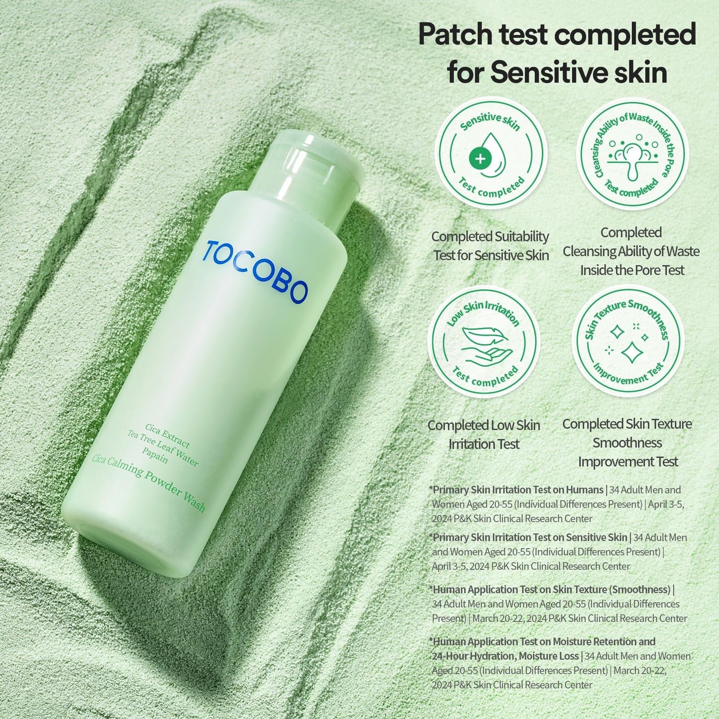 TOCOBO Cica Calming Powder Wash 50 g Limpiador Facial en Polvo Calmante y Exfoliante Suave
