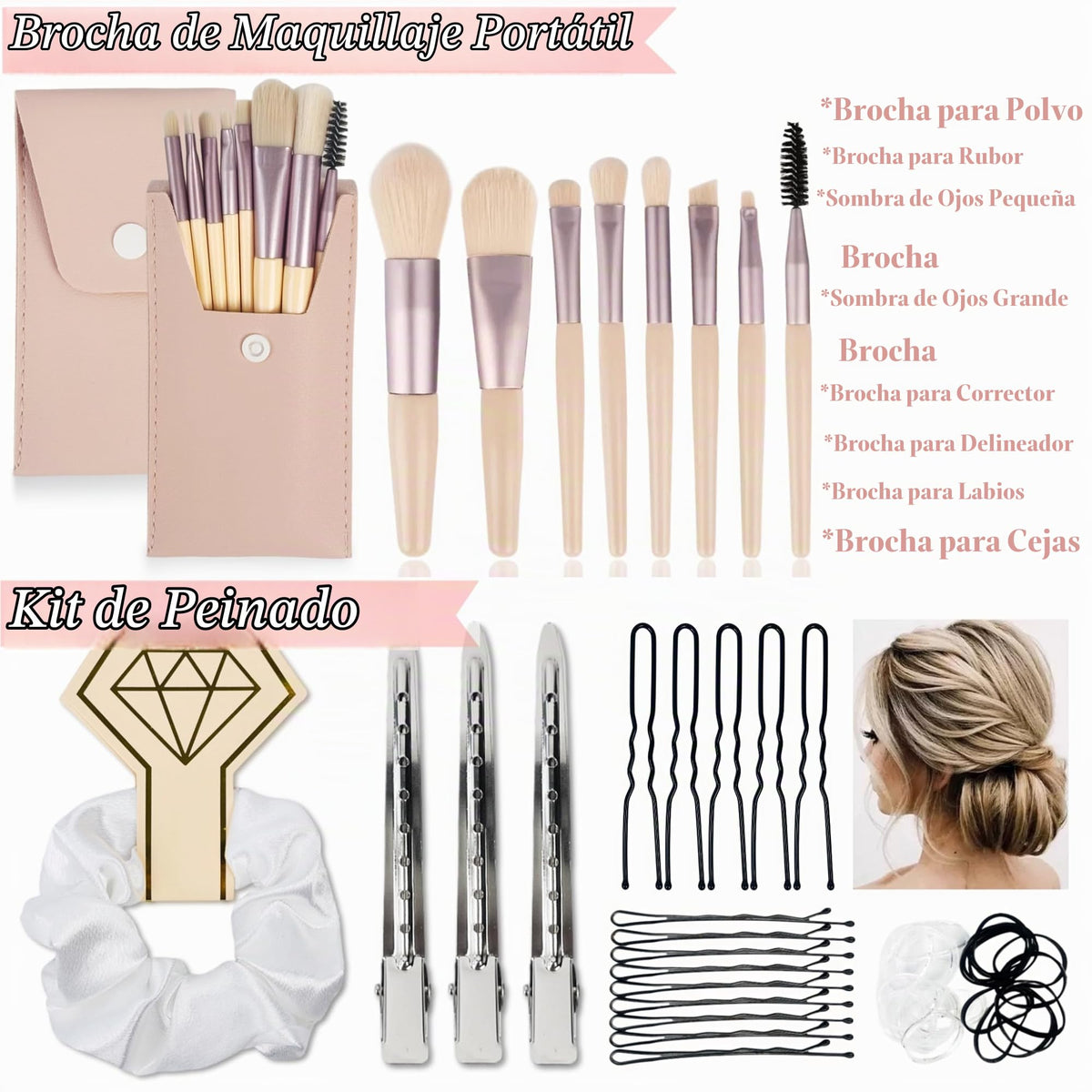 Kit de Viaje Bianca Luxe 45 Artículos Esenciales para Mujer
