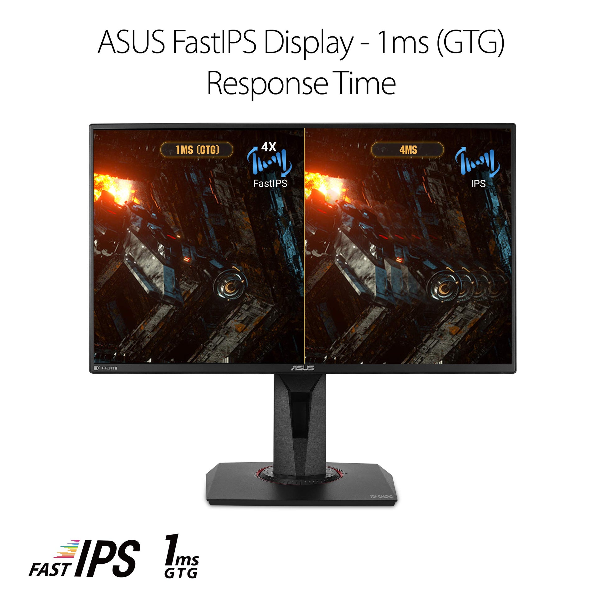 Asus Monitor TUF Gaming VG259QM 24", 1080P Full HD (1920 x 1080), Fast IPS, 280Hz, G-Sync Compatible, Extreme Low Motion Blur Sync, DisplayHDR 400, Eye Care, DisplayPort HDMI