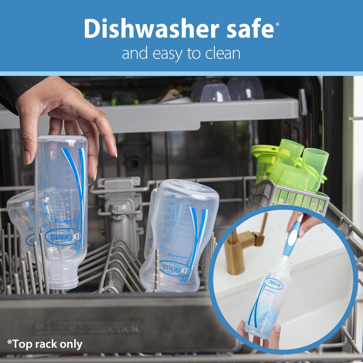 Biberón Anticólicos Dr. Brown's Natural Flow Azul Preemie 2 oz Paquete de 4