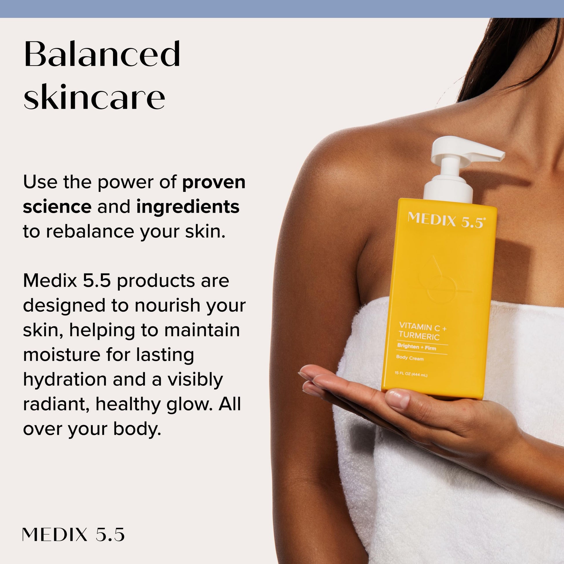 Medix 5.5 Crema de vitamina C con cúrcuma para cara y cuerpo. Crema reafirmante e iluminadora para manchas de edad, manchas oscuras y piel dañada por el sol. Crema antienvejecimiento con vitamina E, jengibre, ginseng. (Dos – 15 oz)