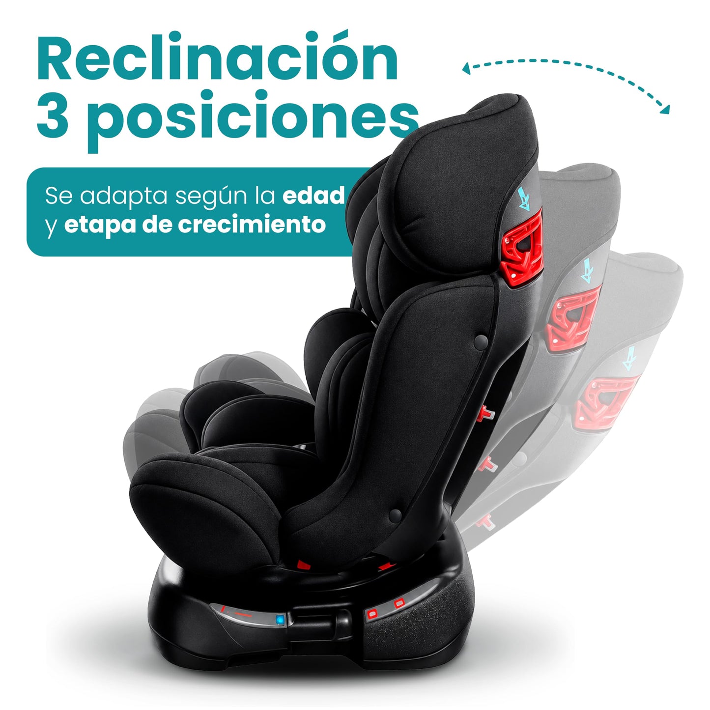 Amulay Autoasiento Nani Convertible 3 en 1, 0 a 25 kg, Negro