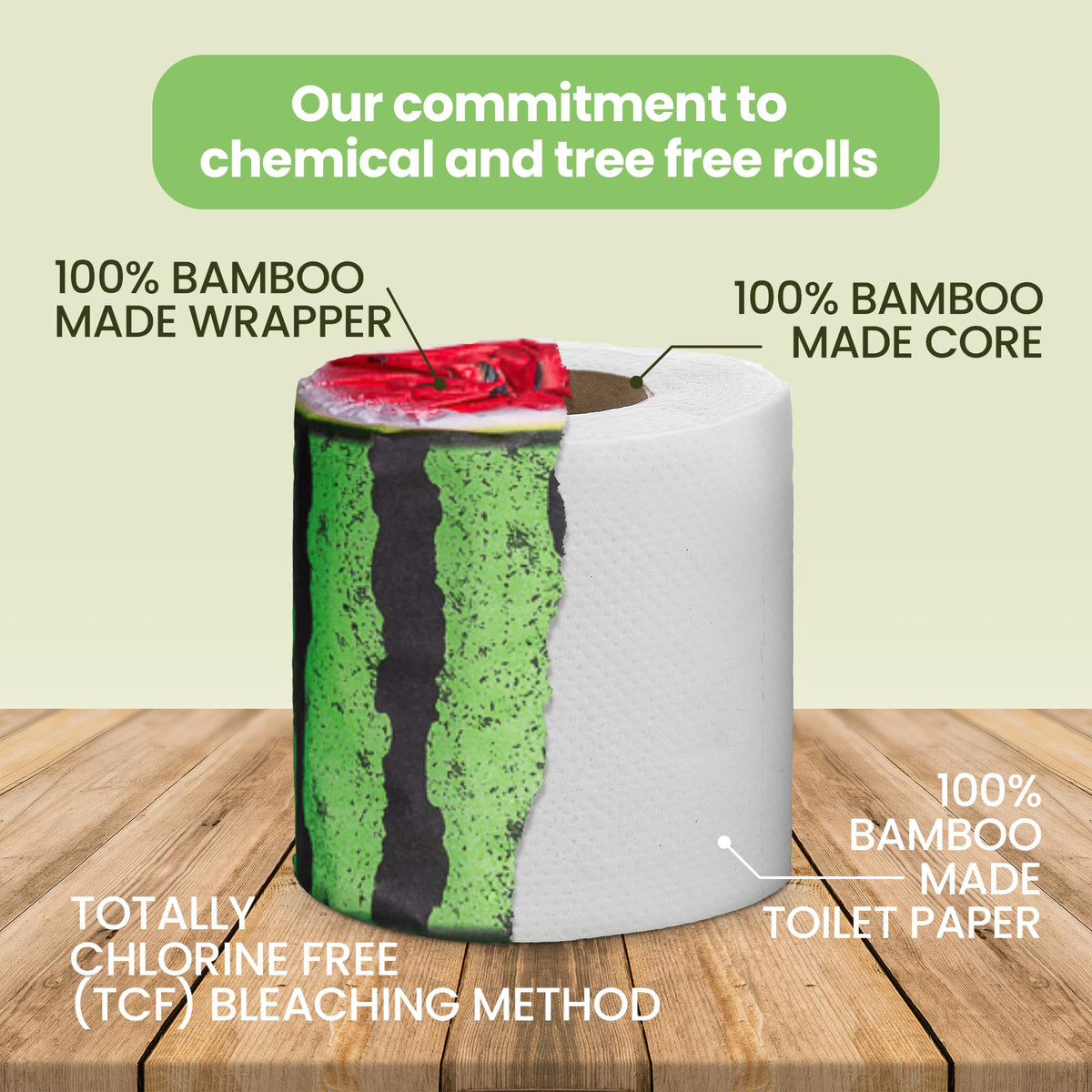 Papel Higiénico Gaias Bambú Orgánico Frutas Alta Calidad 12 Mega Rollos Respetuoso con el Medio Ambiente
