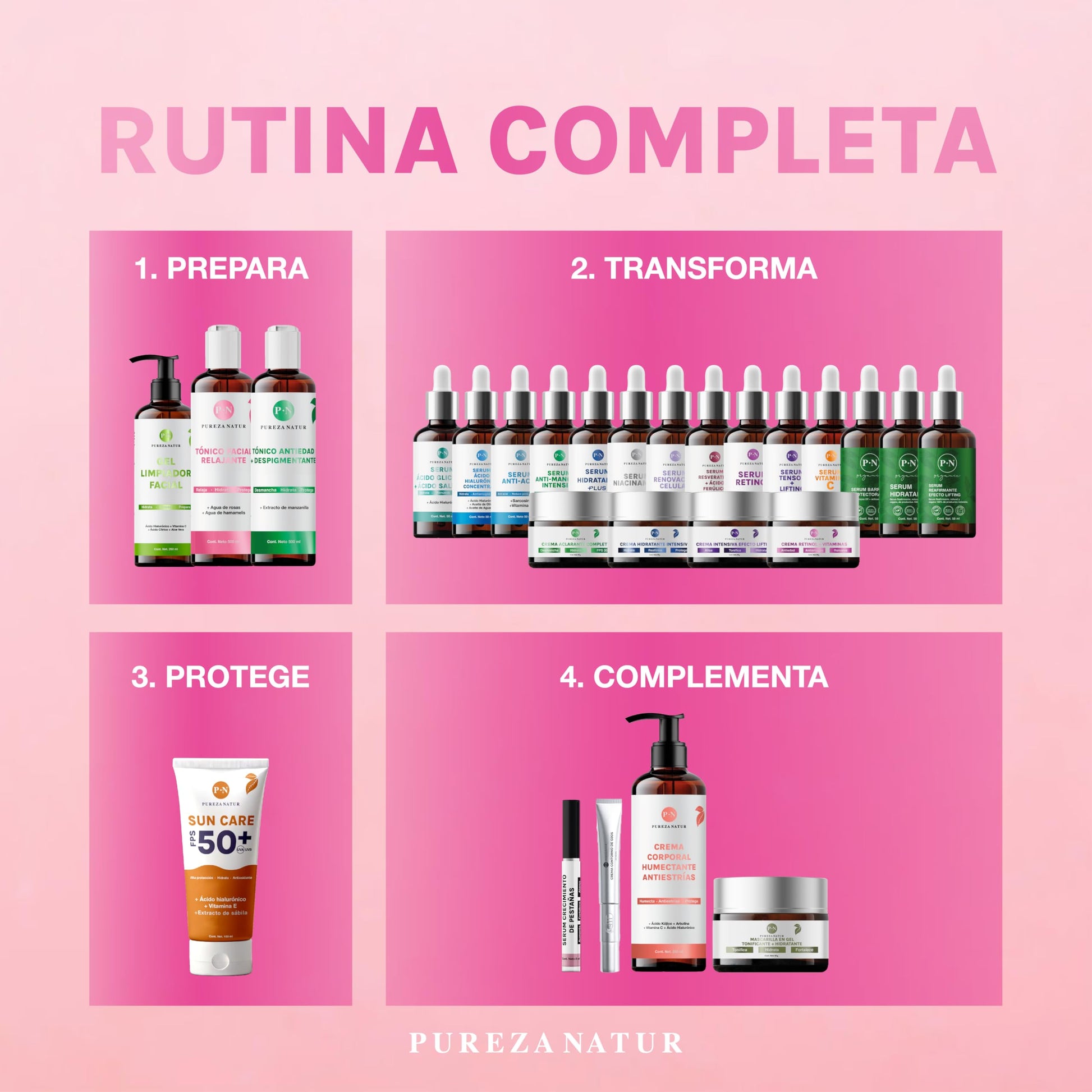 PUREZA NATUR Suero alargador y reparador de pestañas Eyelash growth | Serum con aplicador tratamiento para fortalecer y crecer pestañas 3D lash adicionado con Ácido hialurónico, Niacinamida, Biotina 8ml