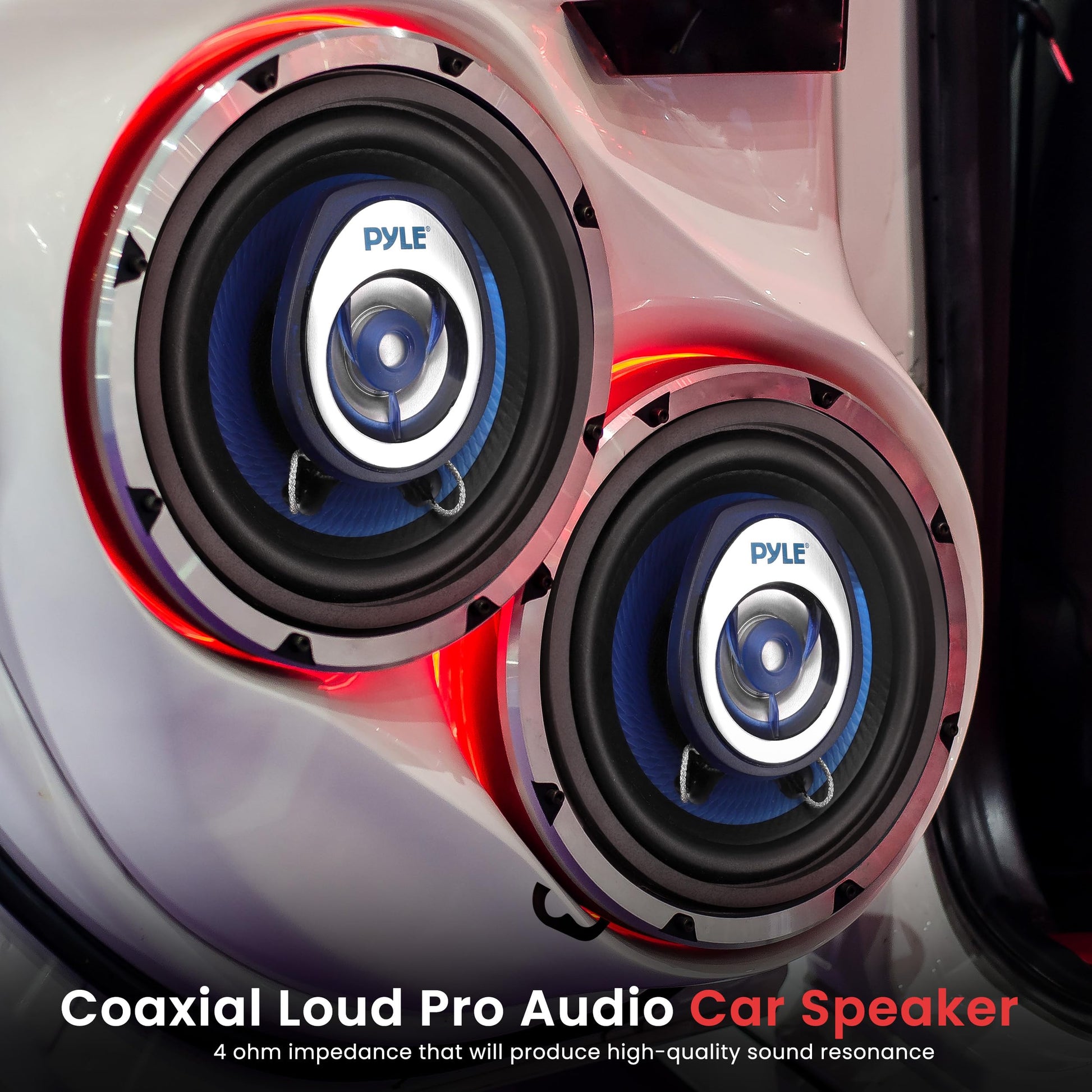 Altavoces Estéreo de Coche PYLE Azul Universales de 2 Vías 120 W 3.5 Pulgadas