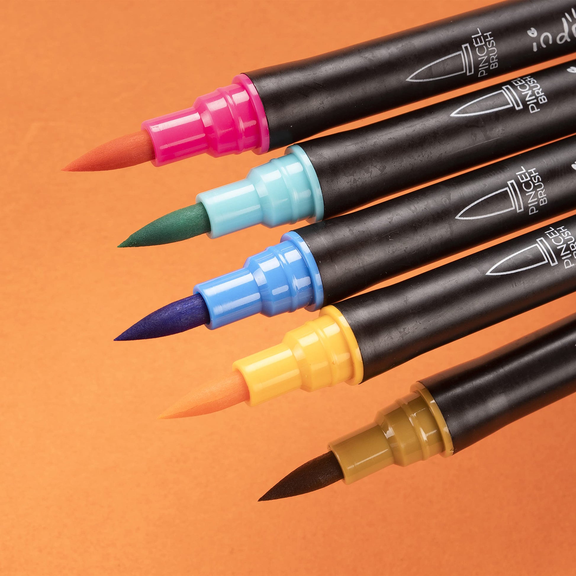 Marcadores Fineliner 72 piezas Rotuladores duales de acuarela INDRA con punta pincel y punto fino de 4mm hechas de nailon para niños y adultos
