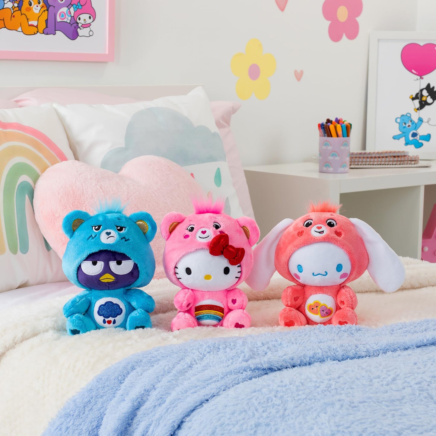 Care Bears Cinnamoroll Dressed As Love-a-Lot Bear 8 Pulgadas de Felpa de tamaño Divertido, Rosa, Suave, abrazable Mejor - Bueno para niñas y niños, empleados, coleccionistas, a Partir de 4 años