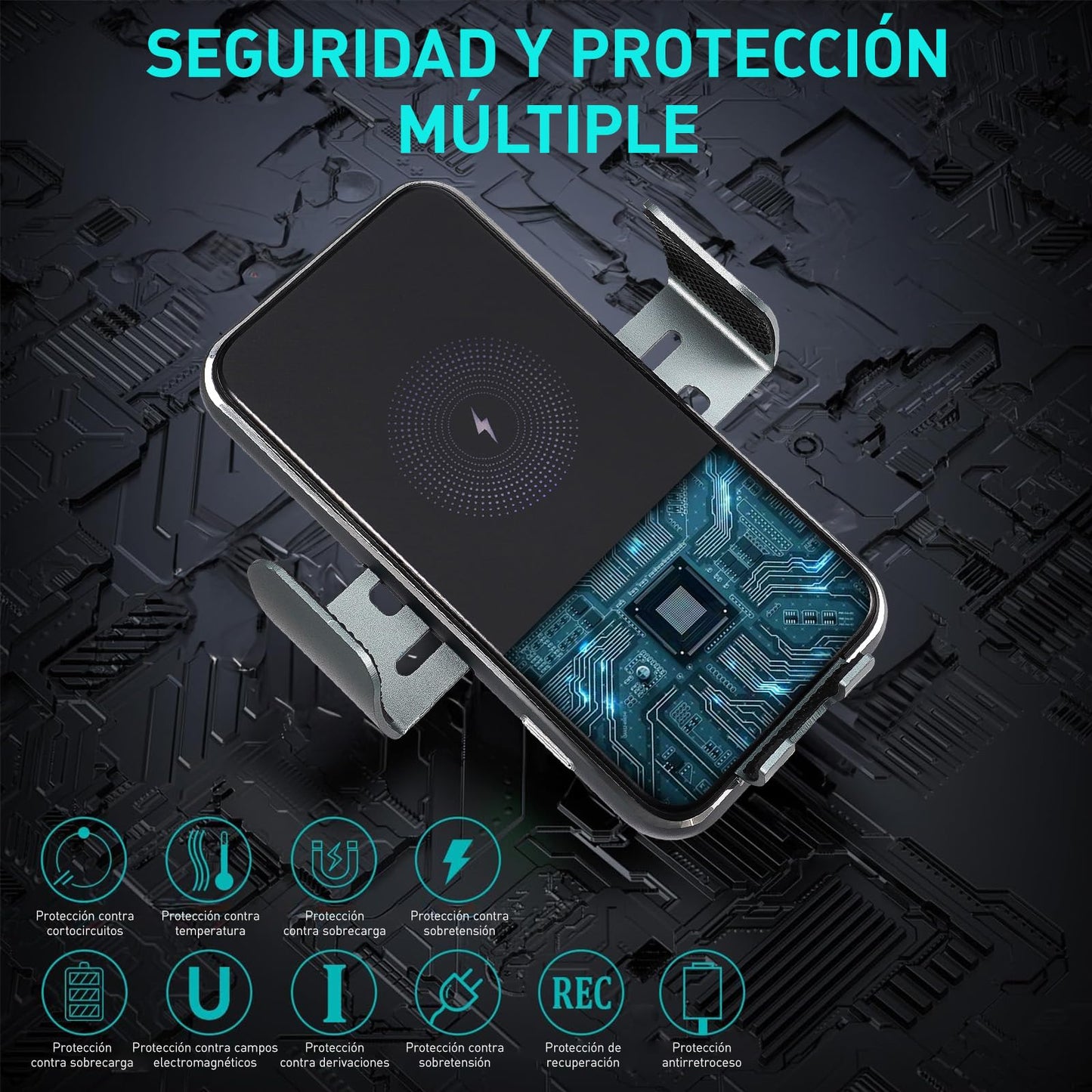ECYWE Cargador de Coche Inalámbrico，Soporte de teléfono para Coche, Cell Phone Holder, Car Cell Phone Holder, Air Vent Cell Phone Holder, Stable and Not Fall Off.