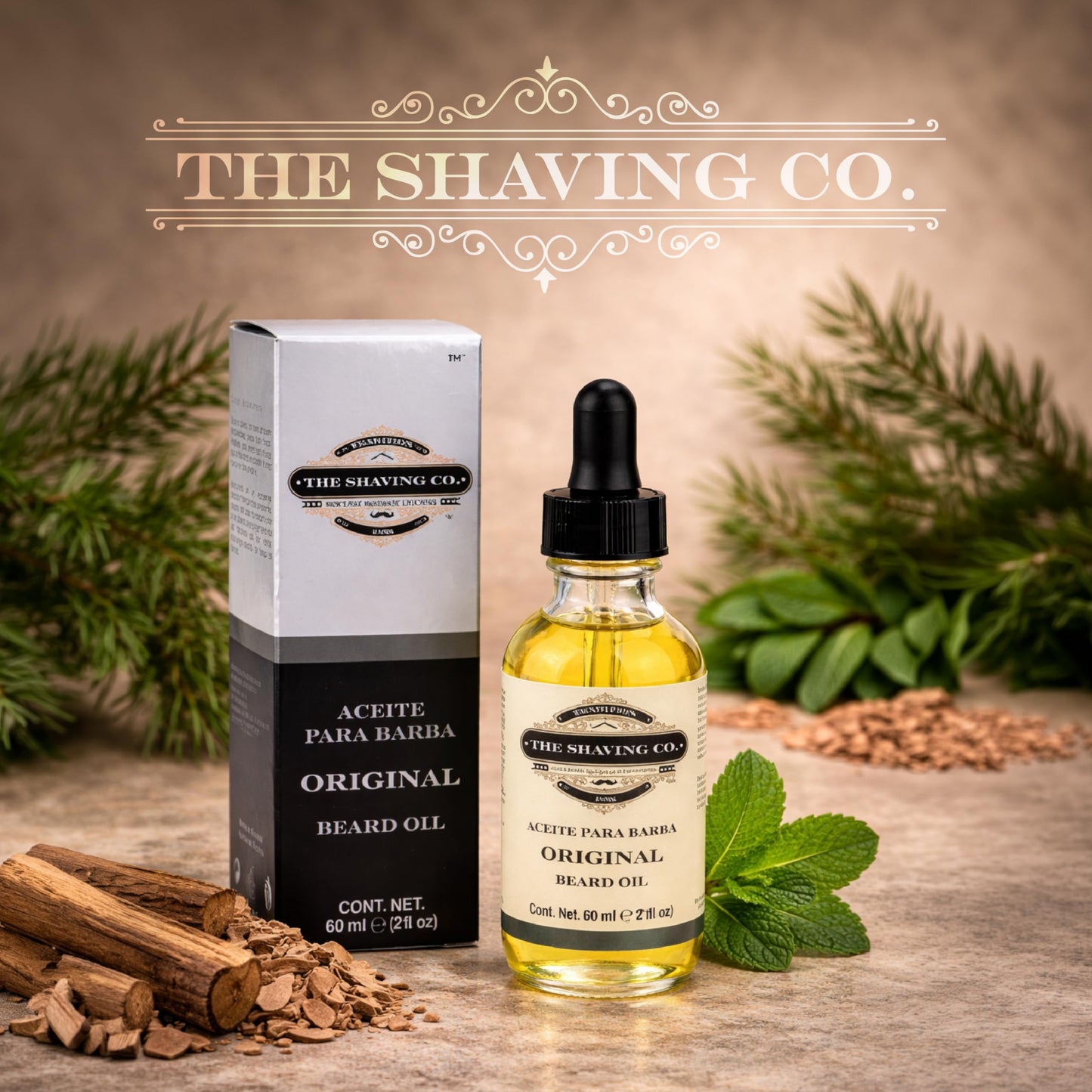 The Shaving Co Aceite para barba original. Nutre - Humecta e Hidrata tu barba desde la raíz. Hecho a mano, contiene ingredientes naturales.