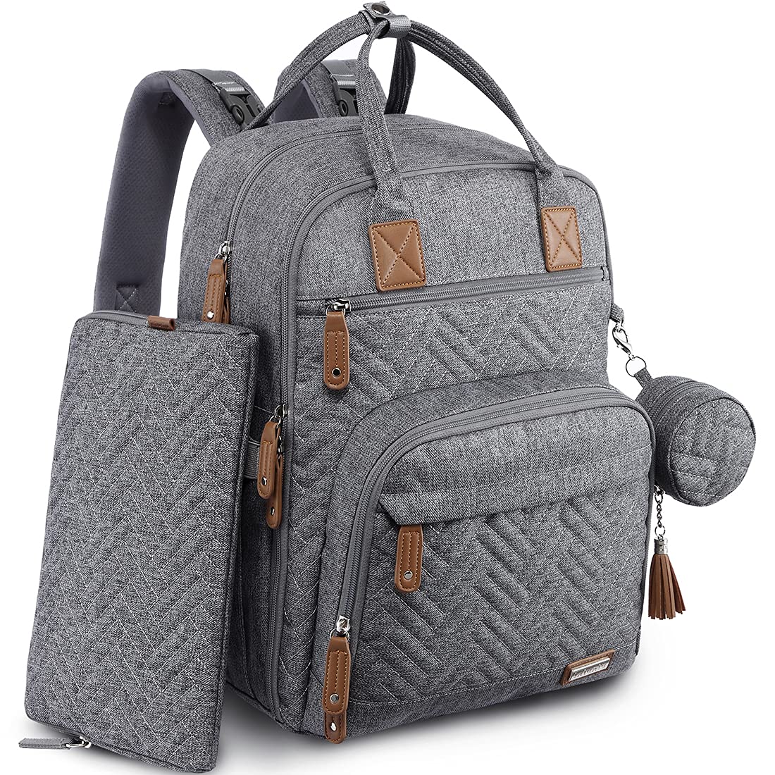 iniuniu - Mochila para pañales, kit 4 en 1, bolsas unisex grandes para bebés para niños y niñas, mochila impermeable de viaje con bolsa para pañales, almohadilla cambiante lavable, funda para chupete