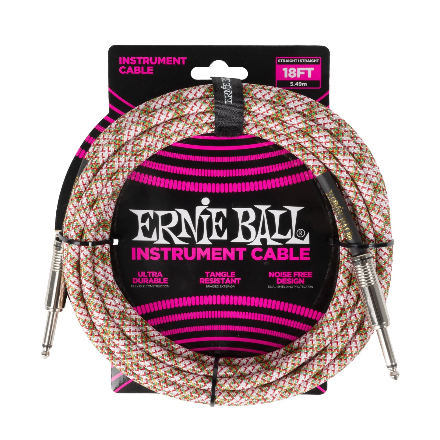 Cable para Instrumentos Ernie Ball Emerald Argyle trenzado recto a recto 5,5 m