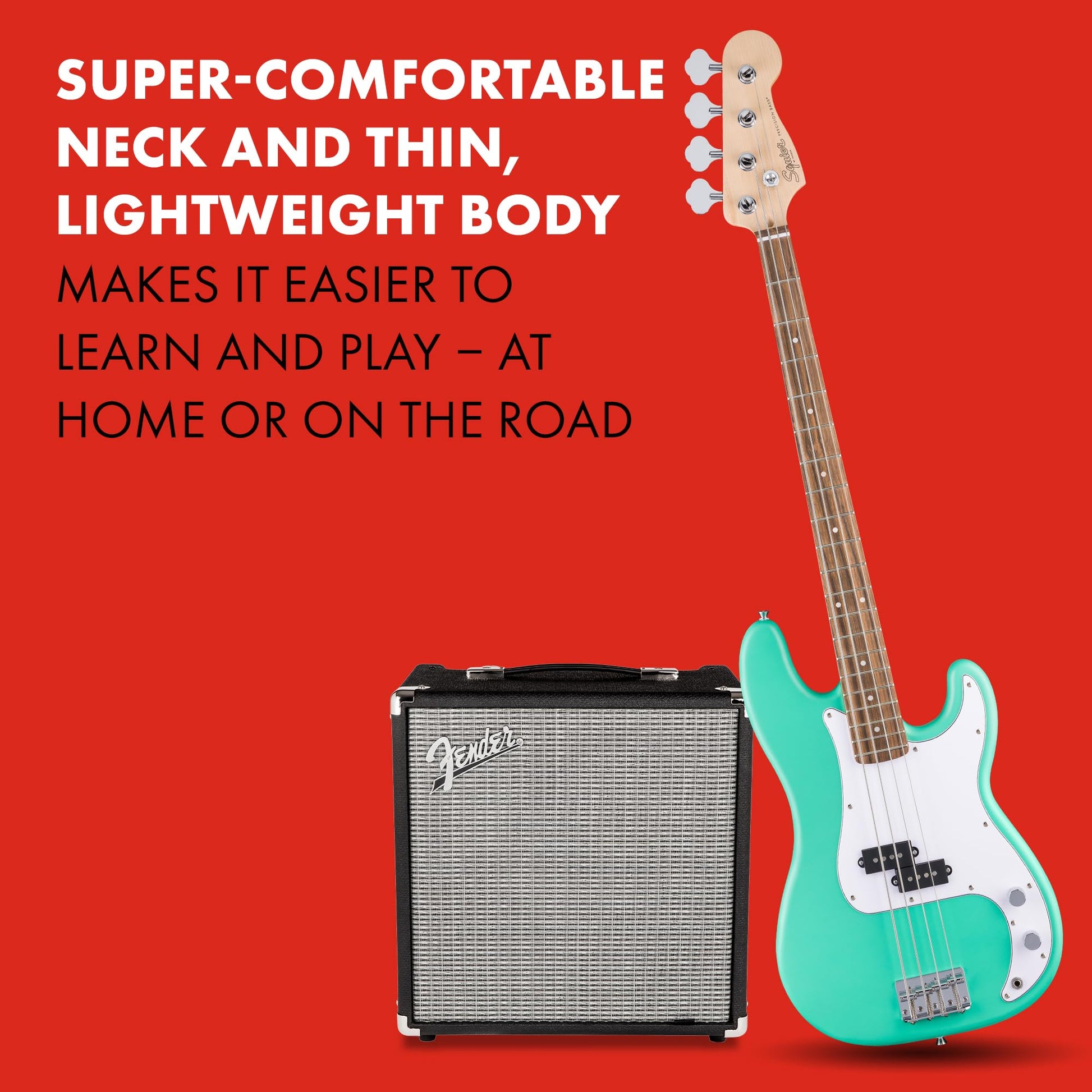 Debut Collection™ Precision Bass®, Laurel Fingerboard, White Pickguard, Sea Foam Green