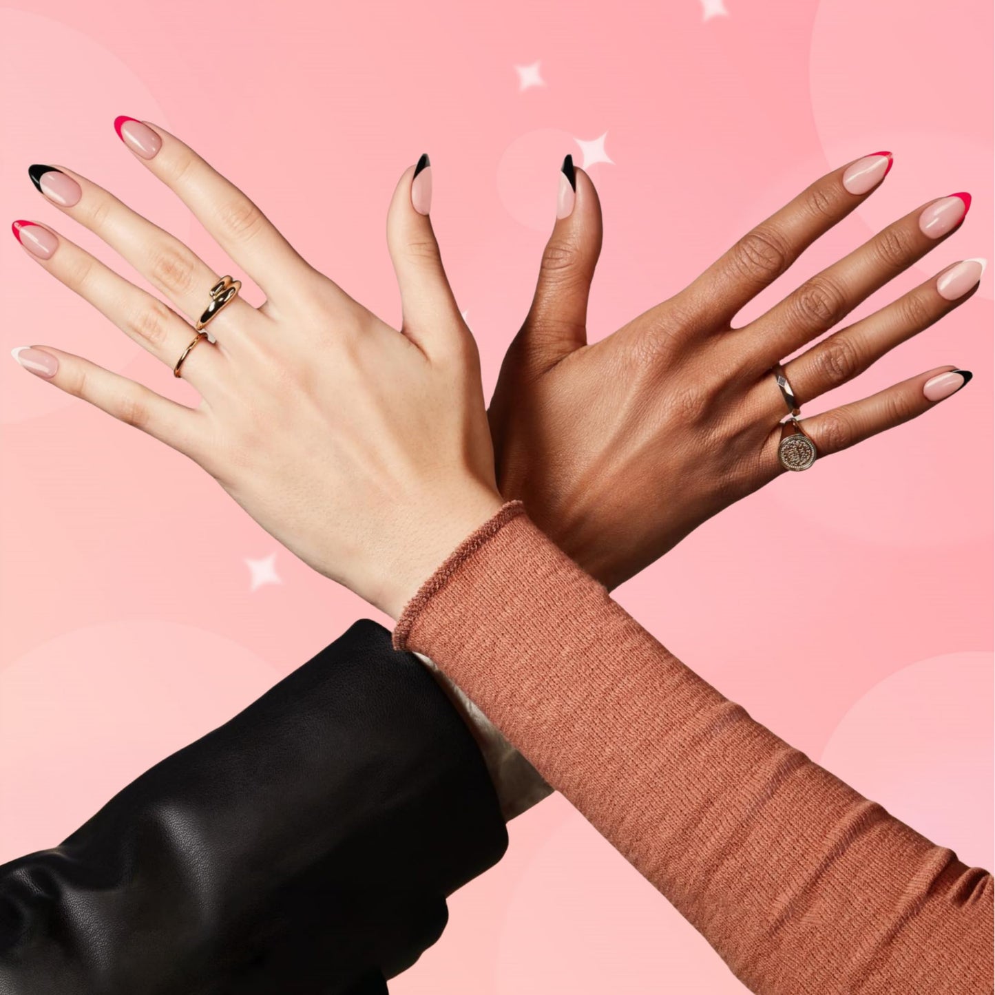 SXVME 30 Uñas Postizas Amarillas Francesas, Almendradas Cortas, Con Pegamento, Forma De Estilete Medio, Uñas Acrílicas Naturales Para Mujer, 15 Tamaños.