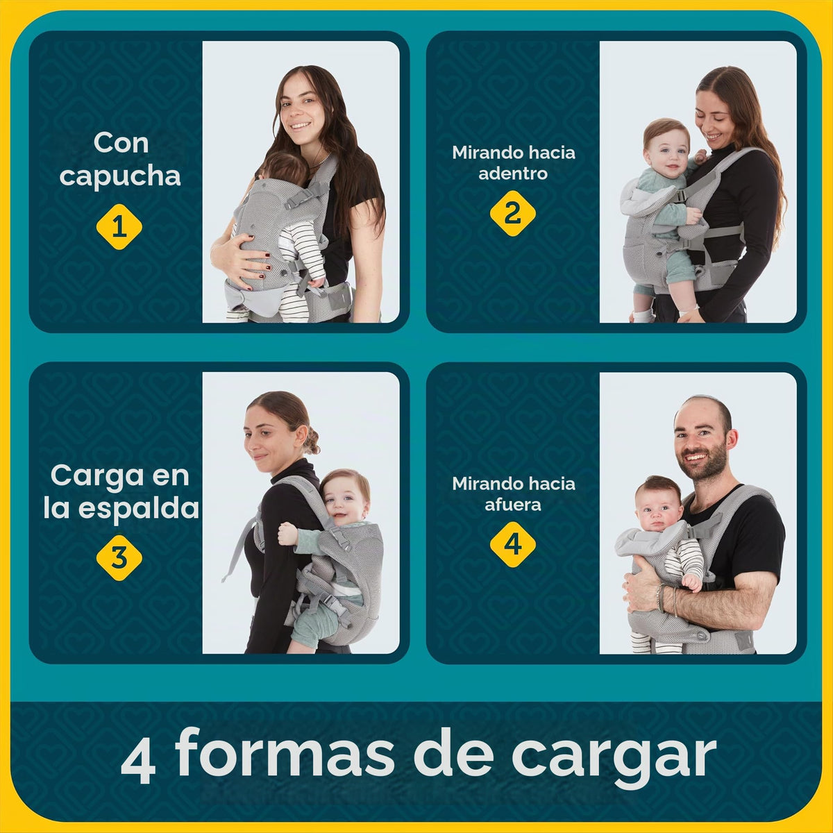 Safety 1st Baby Portabebés, gris, recién nacido hasta niños pequeños 7-33
