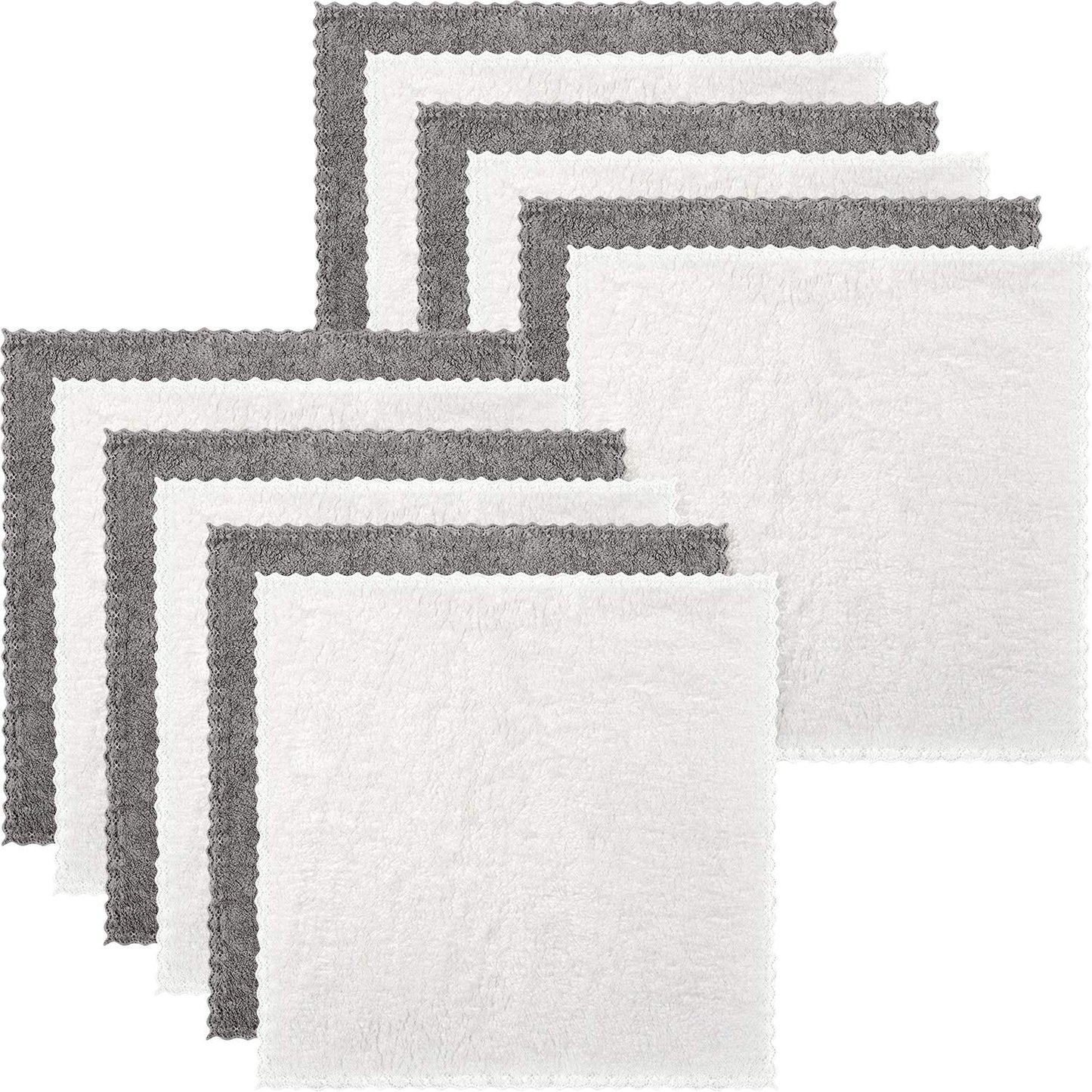 Syhood 12 Paños de Lavado de Cara Paños Desmaquillantes Toallitas Faciales de Microfibra Paño de Limpieza Facial Suave de Secado Rápido para Cara, 12 x 12 Pulgadas (Blanco, Gris)