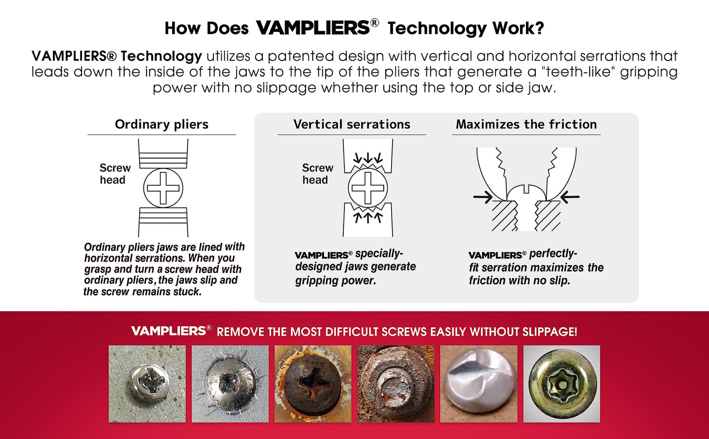 VAMPLIERS - Juego de 2 alicates para extracción de tornillos, fabricado en Japón: alicates de linemans de 8 pulgadas + mini alicates para quitar tornillos de 5 pulgadas con agarre seguro ESD