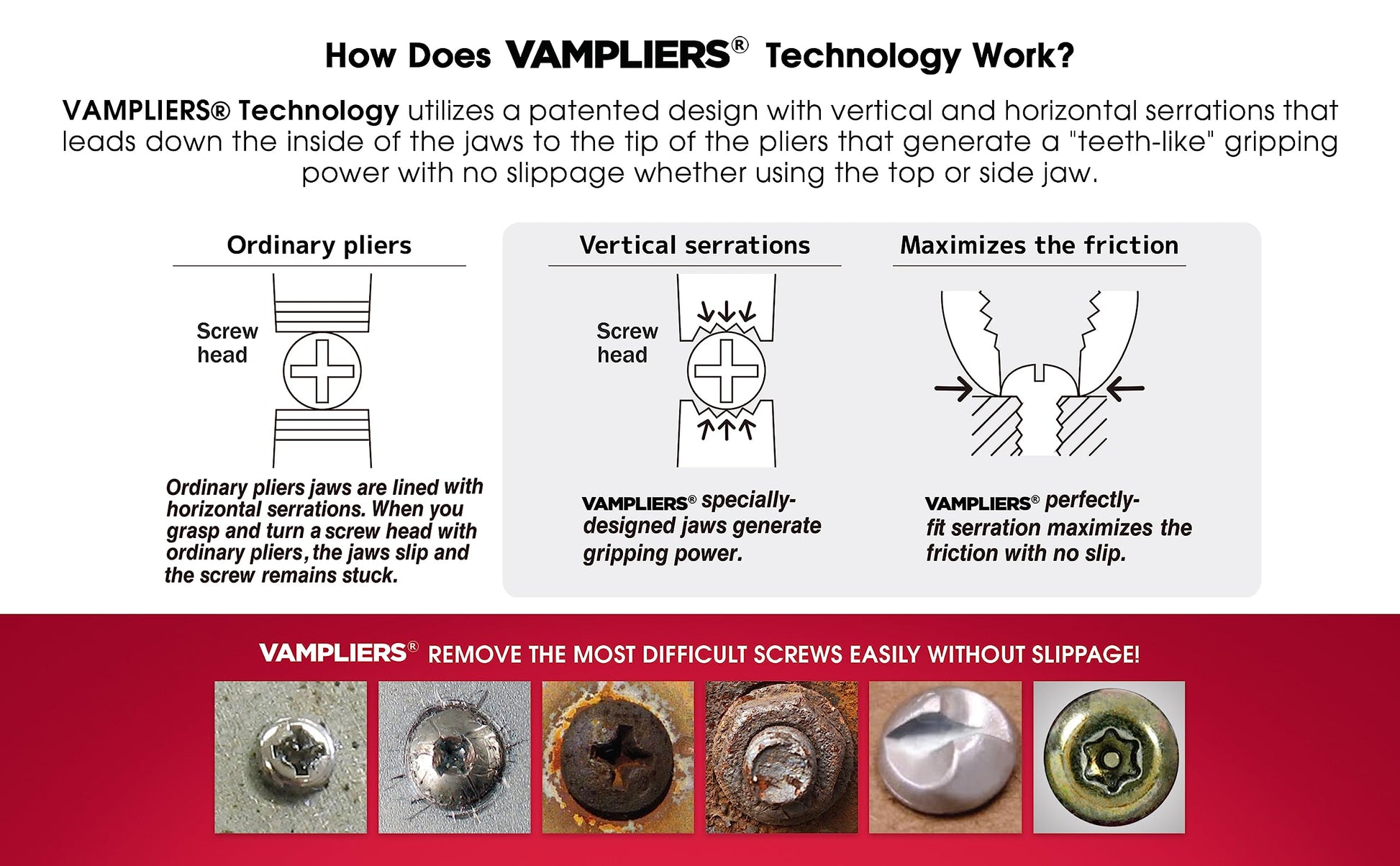 VAMPLIERS - Juego de 2 alicates para extracción de tornillos, fabricado en Japón: alicates de linemans de 8 pulgadas + mini alicates para quitar tornillos de 5 pulgadas con agarre seguro ESD
