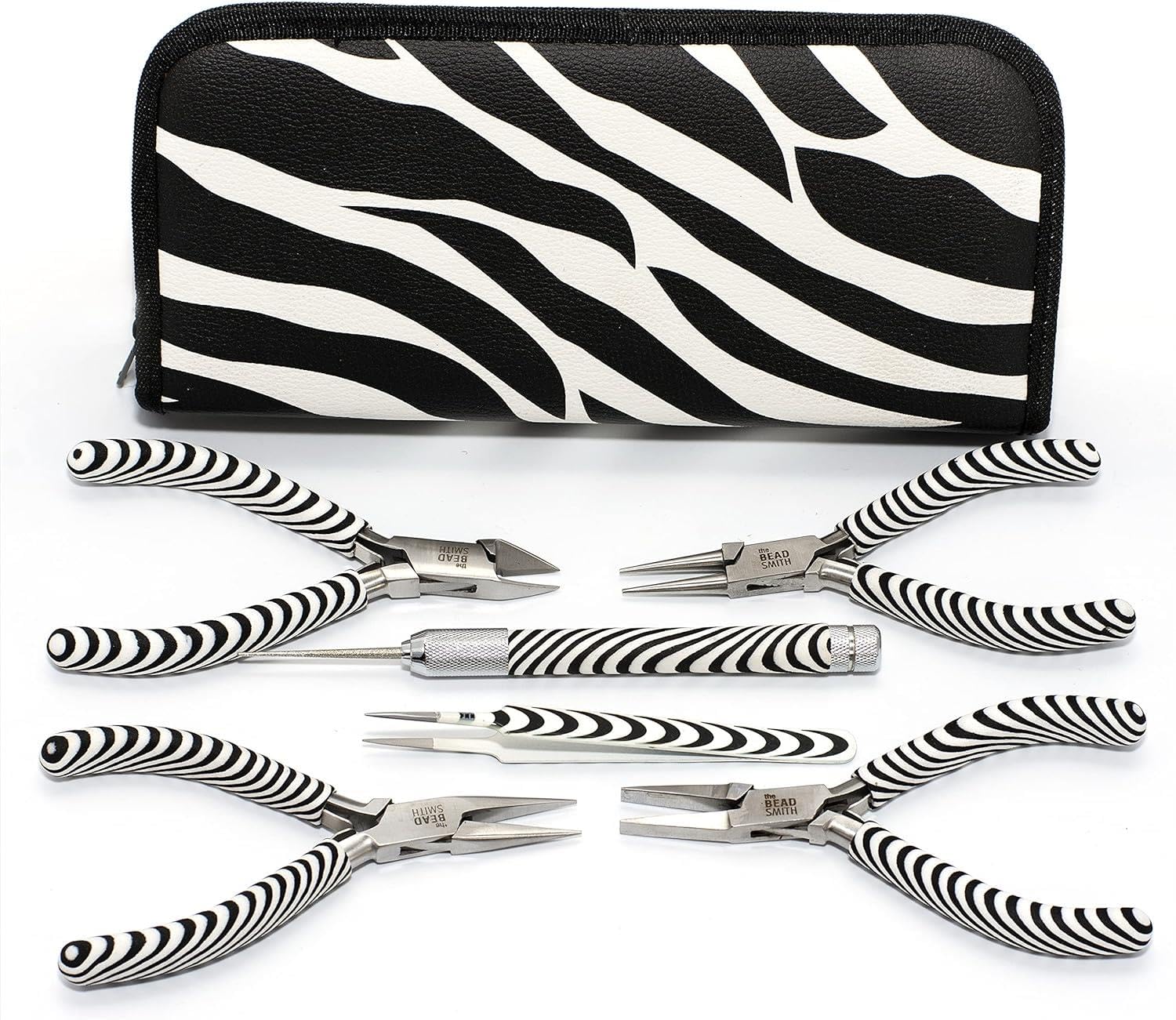 Beadsmith xtl-7654 6 Piezas Zebra Herramienta Kit con Funda