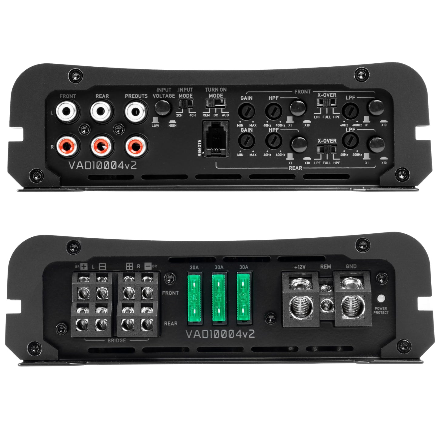 Amplificador de Coche NVX VAD10004 1000W RMS Clase D de 4 Canales para Automóvil y Deportes Acuáticos
