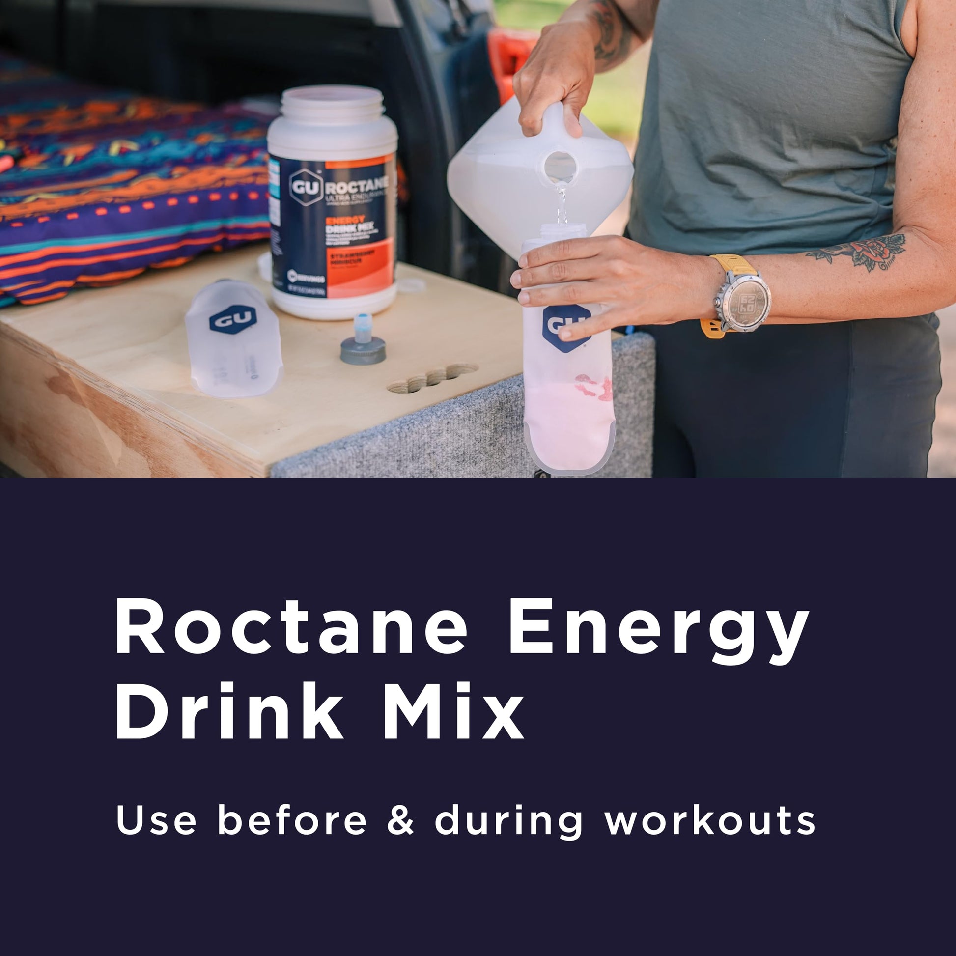 GU Energy Roctane Ultra Endurance, Mezcla de Bebidas Energéticas, Limón - Baya, Paquete de 10 Piezas