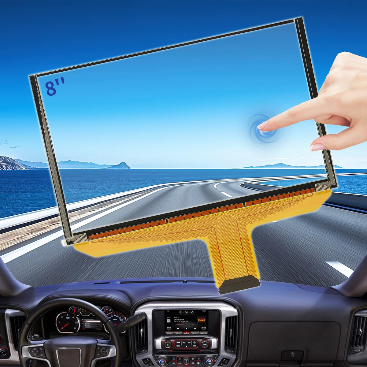 Pantalla de Reemplazo RESNAVSCREN DJ080PA-01A Gmc Sierra Yukon Canyon Acadia 2014-2018 Chevy Silverado Tahoe Suburban Colorado Mylink Radio táctil digitalizador