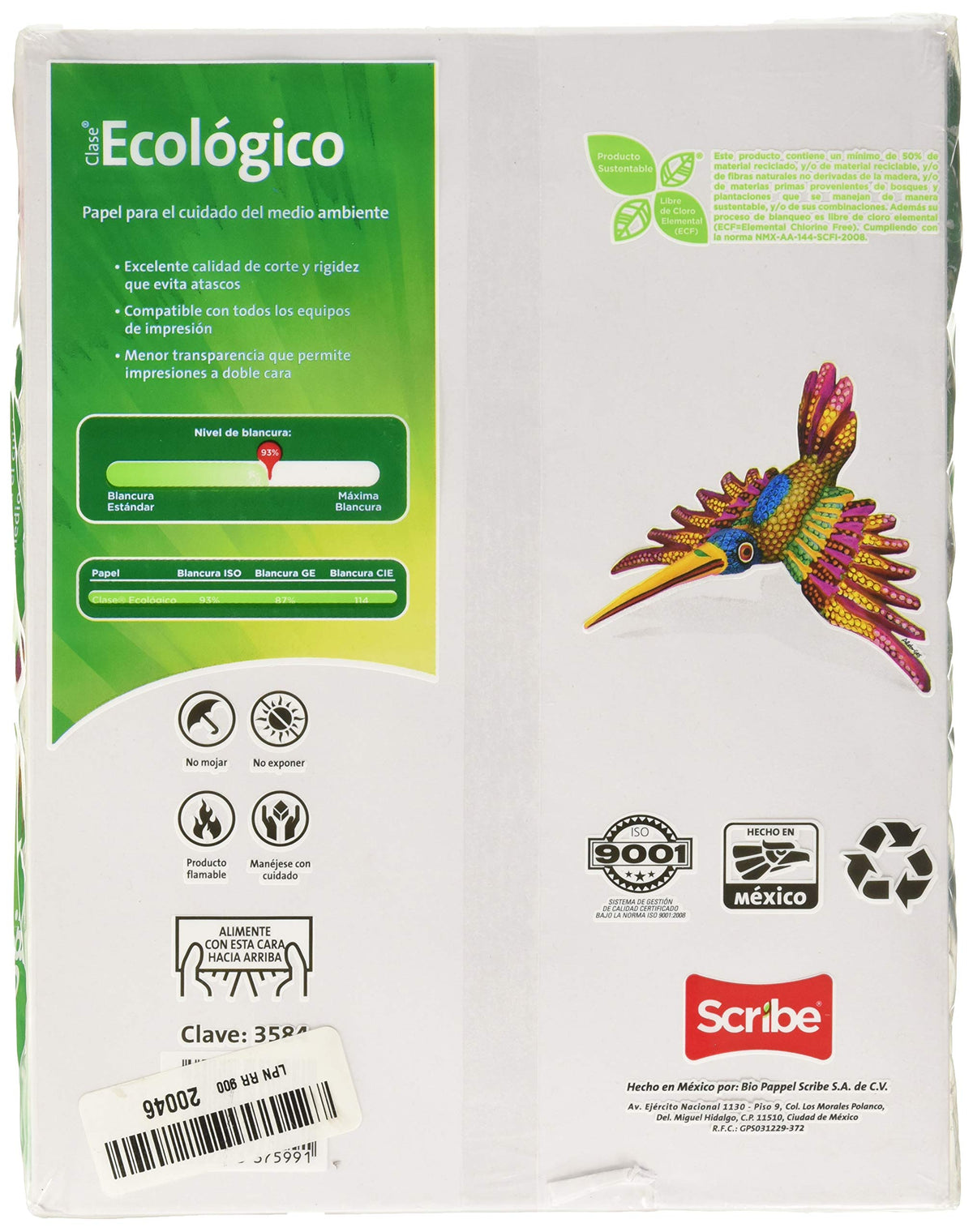 Papel Scribe Verde Bandera 93% de Blancura para el Cuidado del Medio Ambiente