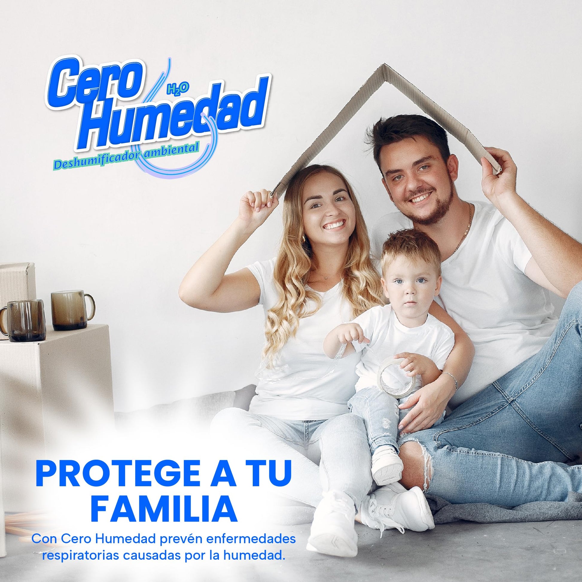 Cero Humedad - Deshumidificador de 3.2 Kg - Incluye 2 Rejillas Rellenables 300 Grs c/u
