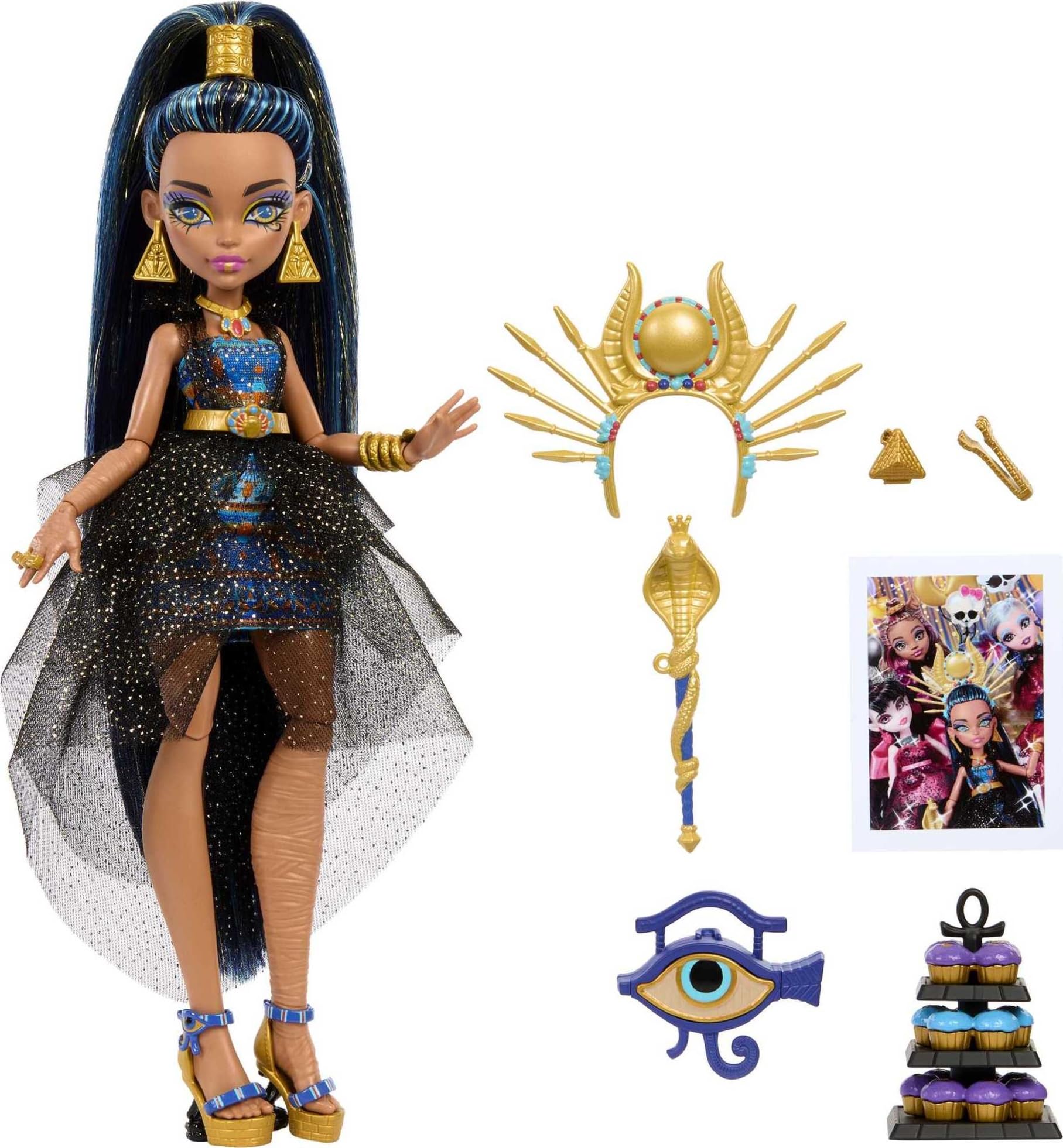 Muñeca Monster High Cleo Fiesta Monstruosa con Accesorios para Niñas