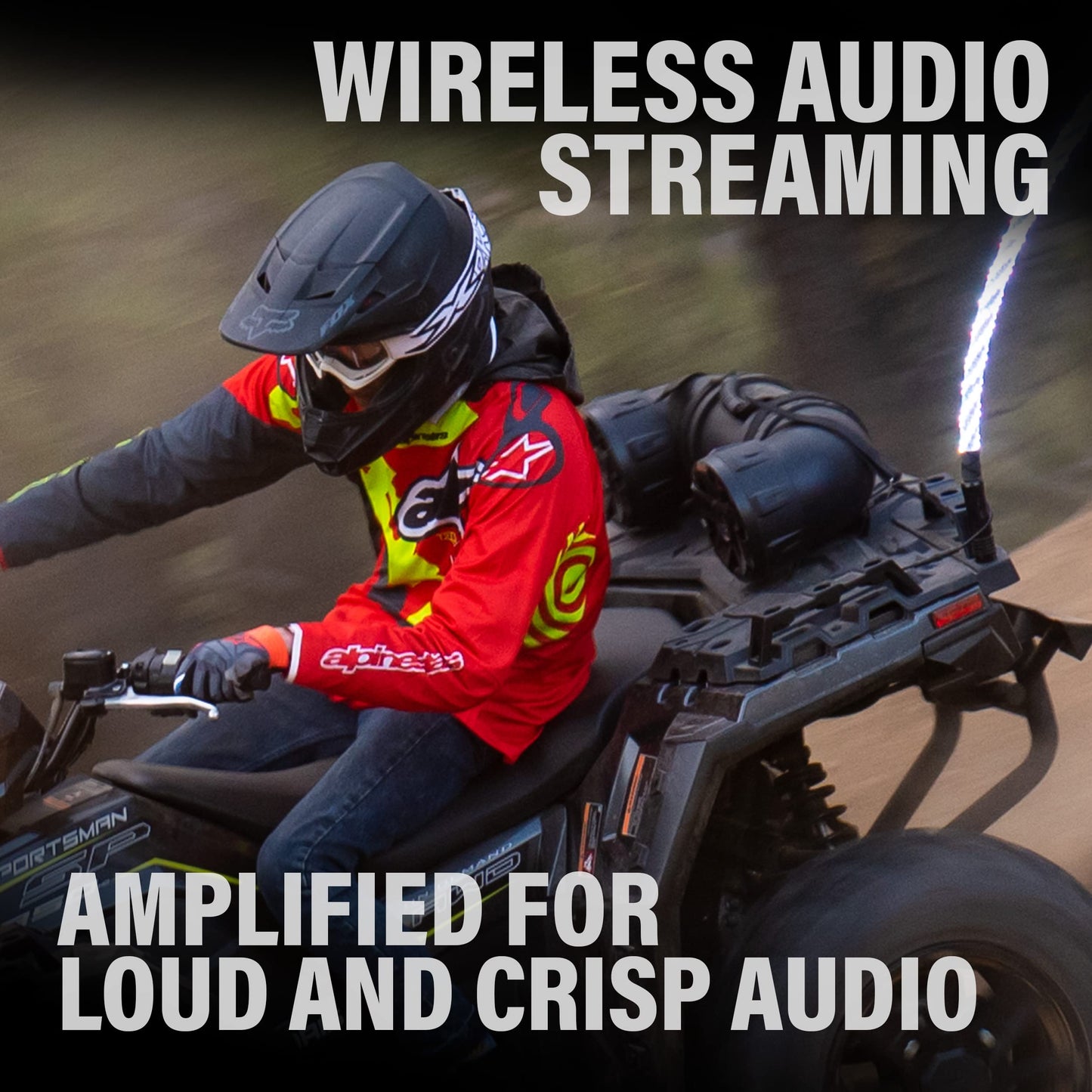 BOSS Audio Systems UTV4BRGB ATV UTV Sistema de sonido resistente al agua – Altavoces de 4 pulgadas, altavoz de agudos de 1 pulgadas, amplificador integrado, Bluetooth, iluminación multicolor, fácil instalación para vehículos de 12 voltios